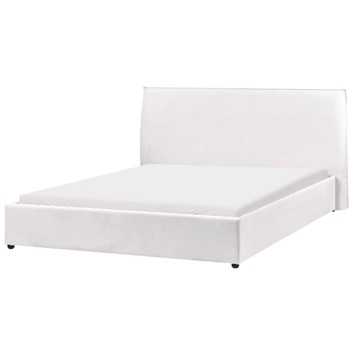 Cama Veludo LAVAUR 160 x 200 cm Branco creme