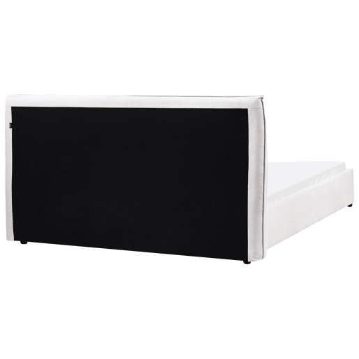 Cama Veludo LAVAUR 160 x 200 cm Branco creme