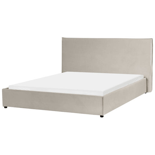 Cama de água Veludo LAVAUR 160 x 200 cm Taupe