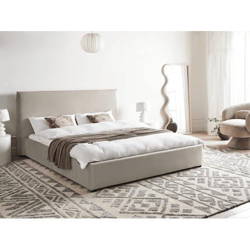 Cama de água Veludo LAVAUR 160 x 200 cm Taupe