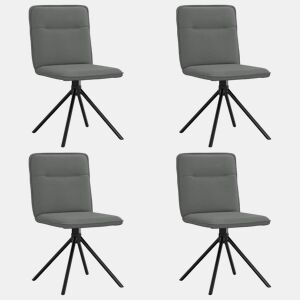 vidaXL Cadeiras de jantar 4 pcs tecido cinzento-escuro