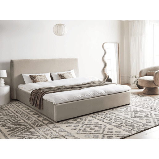 Cama Veludo LAVAUR 180 x 200 cm Taupe