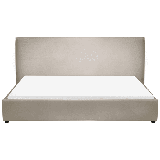 Cama Veludo LAVAUR 180 x 200 cm Taupe