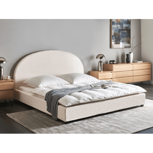 Cama de água Bouclé VAUCLUSE 180 x 200 cm Branco creme