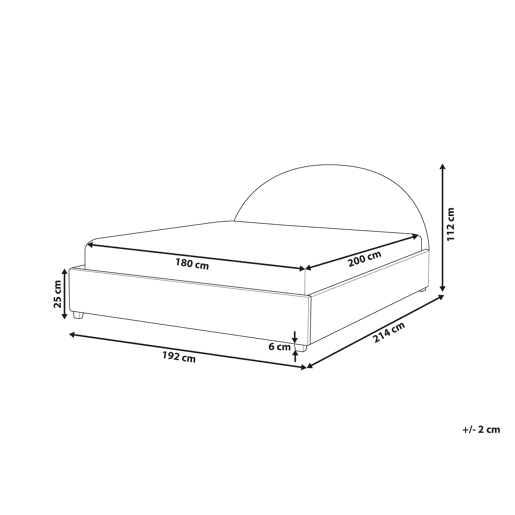 Cama de água Bouclé VAUCLUSE 180 x 200 cm Branco creme