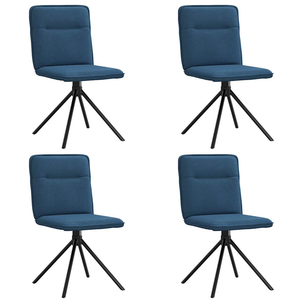 Vidaxl sillas de comedor 4 unidades tela azul