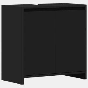 vidaXL Armário casa de banho 60x33x61 cm contraplacado preto