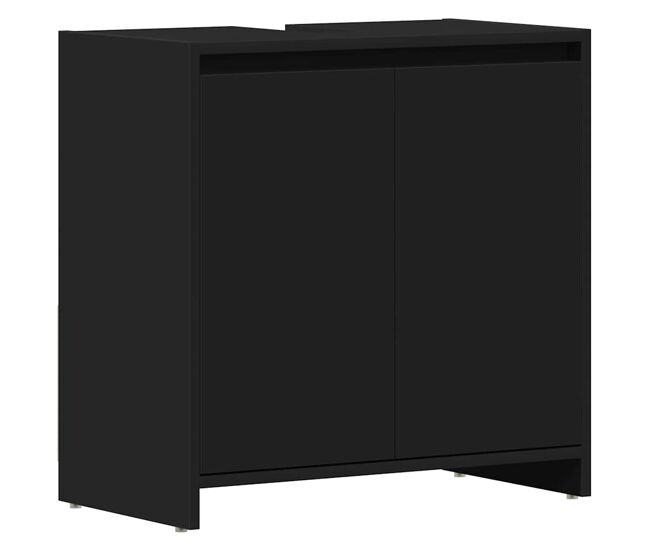 Vidaxl armario de baño madera contrachapada negro 60x33x61 cm
