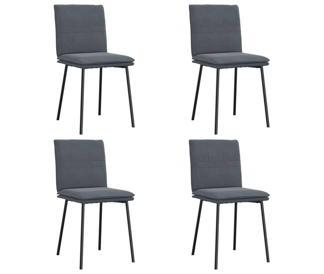 Vidaxl sillas de comedor 4 unidades terciopelo gris oscuro