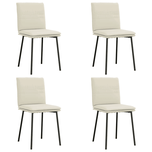 vidaXL Cadeiras de jantar 4 pcs veludo cor creme vidaXL Cadeiras de jantar 4 pcs veludo cor creme