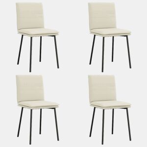 vidaXL Cadeiras de jantar 4 pcs veludo cor creme