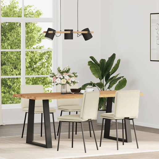 vidaXL Cadeiras de jantar 4 pcs veludo cor creme vidaXL Cadeiras de jantar 4 pcs veludo cor creme