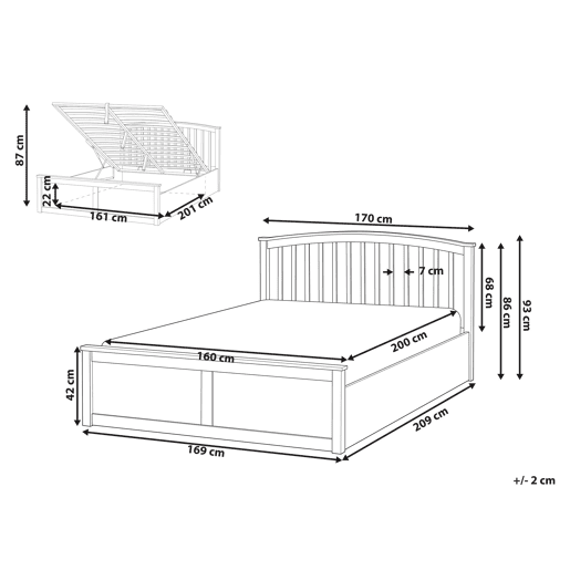 Cama baú Pinho CLARBEC 160 x 200 cm Branco