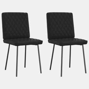 vidaXL Cadeiras de jantar 2 pcs couro artificial preto