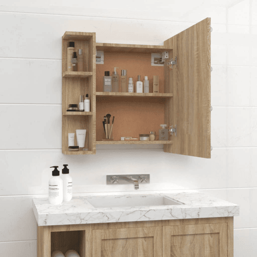 vidaXL Armário espelhado com LED 70x16,5x60 cm carvalho sonoma vidaXL Armário espelhado com LED 70x16,5x60 cm carvalho sonoma