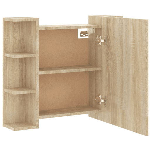 vidaXL Armário espelhado com LED 70x16,5x60 cm carvalho sonoma vidaXL Armário espelhado com LED 70x16,5x60 cm carvalho sonoma