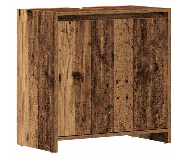 Vidaxl armario para lavabo de baño madera ingeniería envejecida