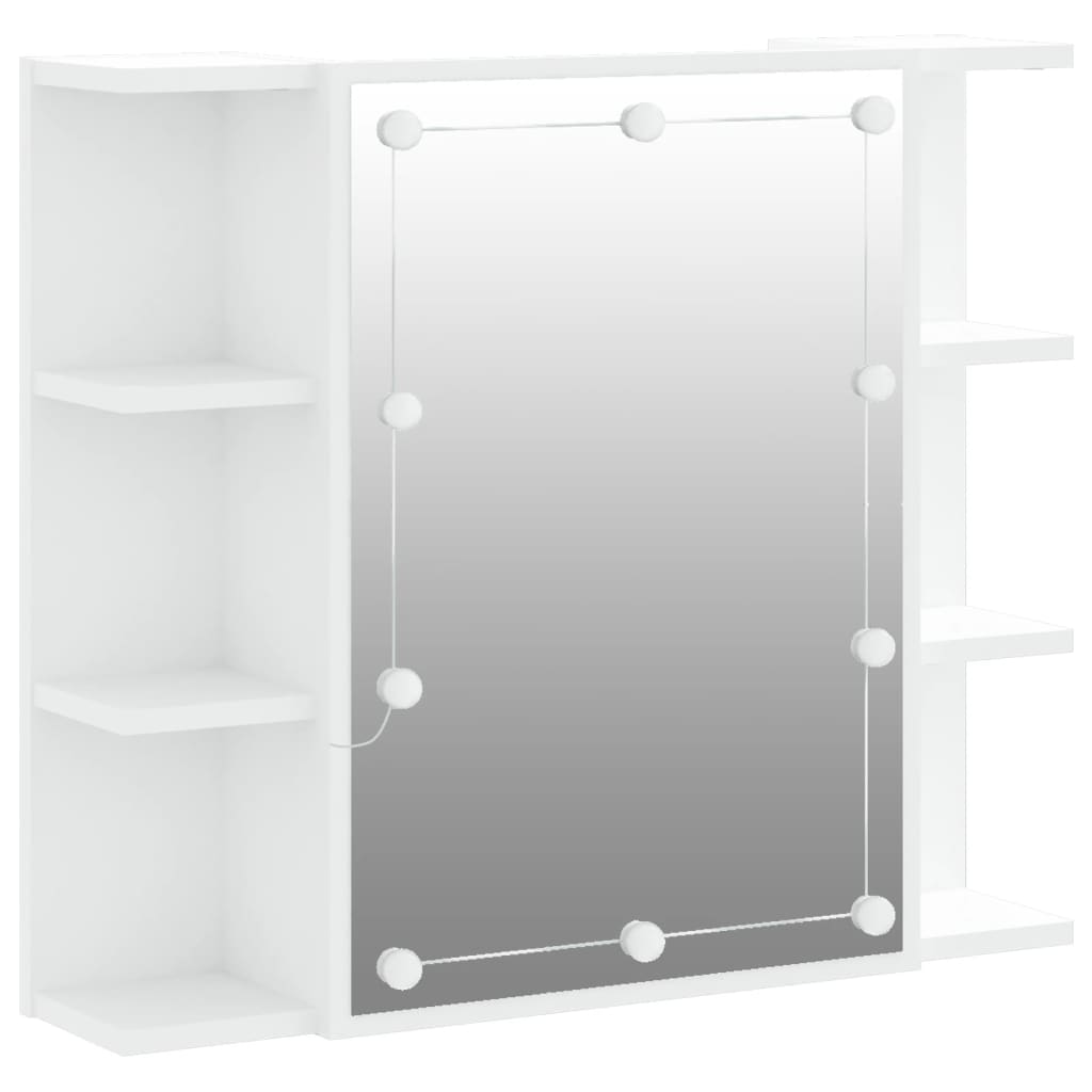 Vidaxl mueble con espejo y luces led blanco 70x16,5x60 cm