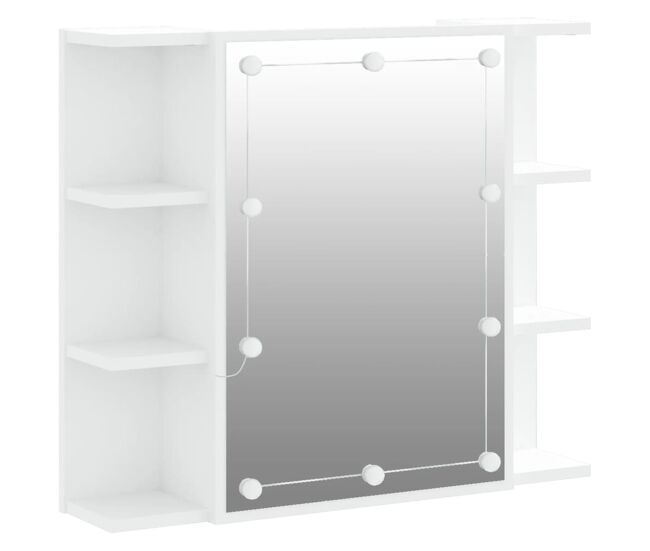 Vidaxl mueble con espejo y luces led blanco 70x16,5x60 cm