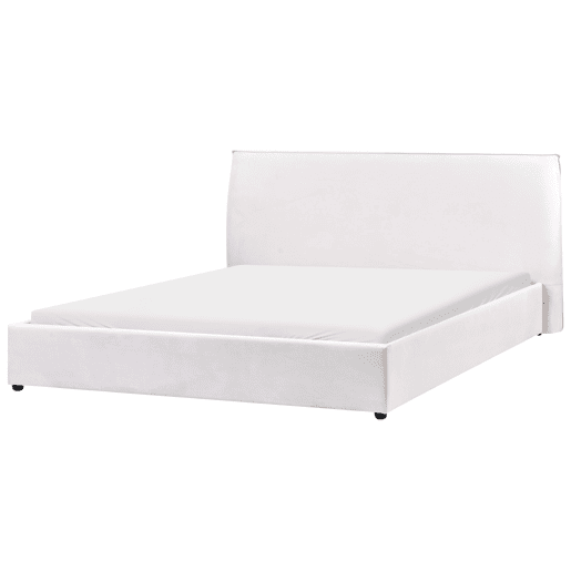 Cama Veludo LAVAUR 180 x 200 cm Branco creme