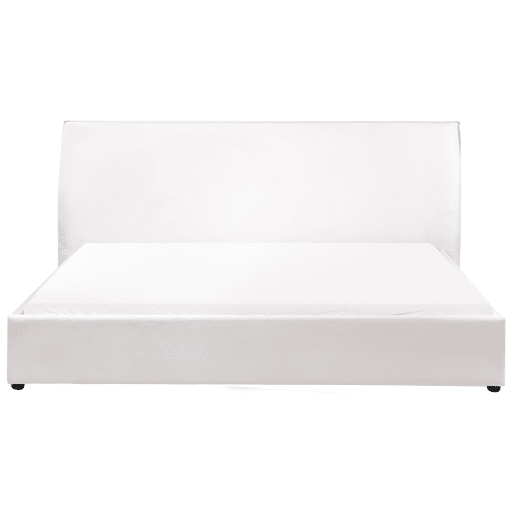 Cama Veludo LAVAUR 180 x 200 cm Branco creme