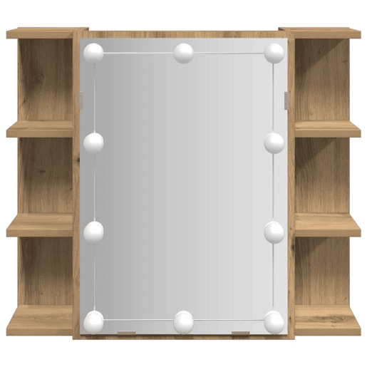 vidaXL Armário espelhado com LED 70x16,5x60 cm carvalho artisiano vidaXL Armário espelhado com LED 70x16,5x60 cm carvalho artisiano