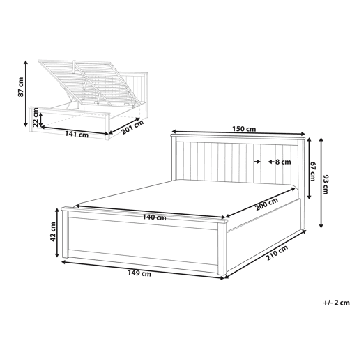 Cama baú Pinho LAMBRES 140 x 200 cm Branco
