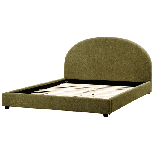 Cama Bouclé VAUCLUSE 180 x 200 cm Verde-oliva