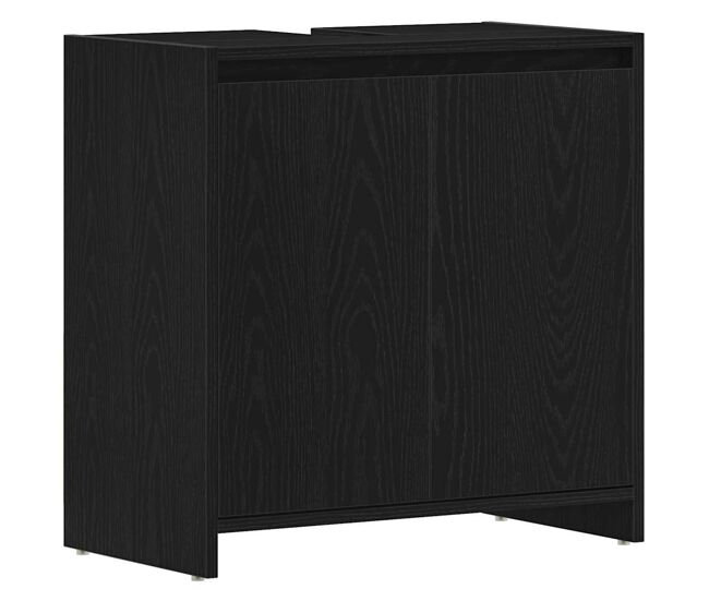 Vidaxl armario de baño madera contrachapada negro roble 60x33x60 cm
