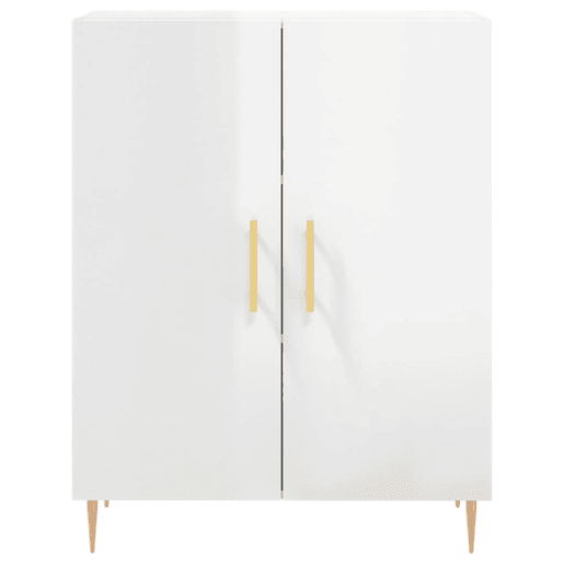 vidaXL Aparador 69,5x34x90 cm madeira processada branco brilhante vidaXL Aparador 69,5x34x90 cm madeira processada branco brilhante
