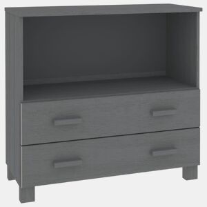 vidaXL Aparador HAMAR 85x35x80 cm pinho maciço cinza-escuro