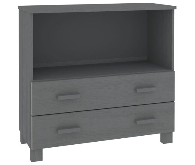Vidaxl aparador hamar madera maciza pino gris oscuro 85x35x80 cm