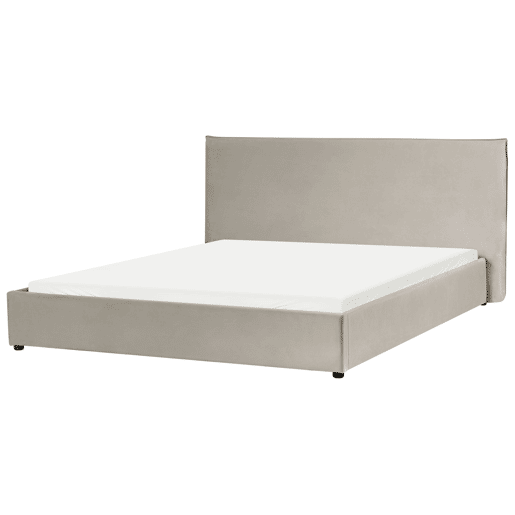 Cama de água Veludo LAVAUR 180 x 200 cm Taupe