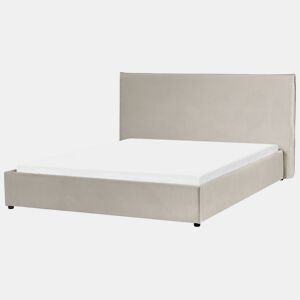 Cama Veludo LAVAUR 160 x 200 cm Taupe