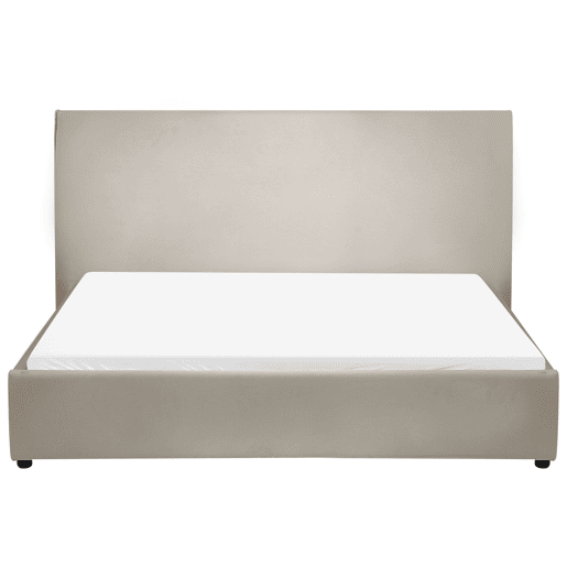 Cama Veludo LAVAUR 160 x 200 cm Taupe