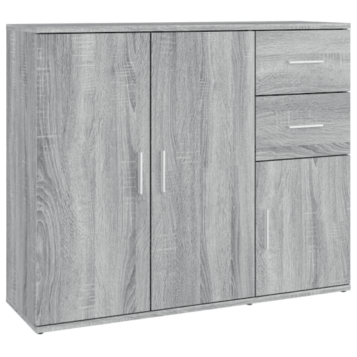 vidaXL Aparador 91x29,5x75 cm derivados de madeira cinzento sonoma