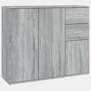 vidaXL Aparador 91x29,5x75 cm derivados de madeira cinzento sonoma