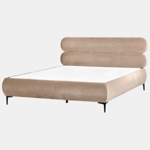 Cama Veludo LESSAY 180 x 200 cm Taupe