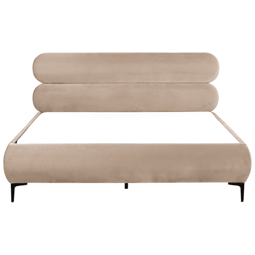 Cama Veludo LESSAY 180 x 200 cm Taupe