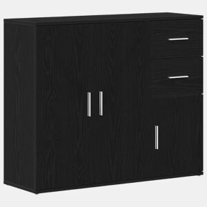 vidaXL Aparador Carvalho Preto 91x29,5x75 cm Madeira Engenheirada