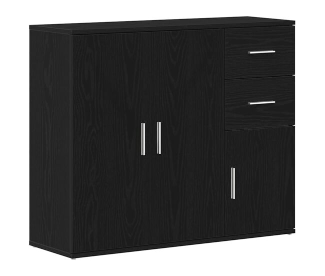 Vidaxl aparador roble negro 91x29,5x75 cm madera de ingeniería