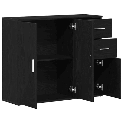 vidaXL Aparador Carvalho Preto 91x29,5x75 cm Madeira Engenheirada