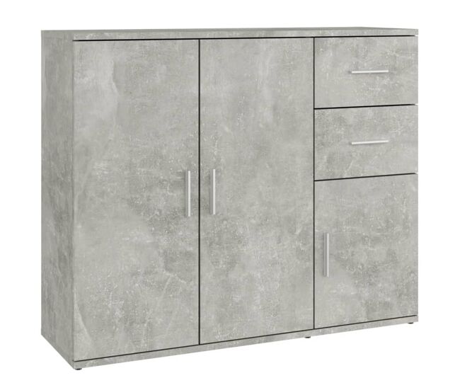 Vidaxl aparador de madera contrachapada gris hormigón 91x29,5x75 cm