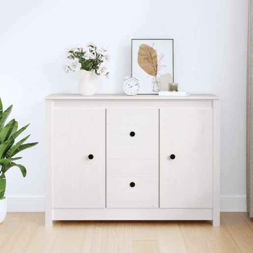 vidaXL Aparador 100x35x74 cm madeira de pinho maciça branco vidaXL Aparador 100x35x74 cm madeira de pinho maciça branco