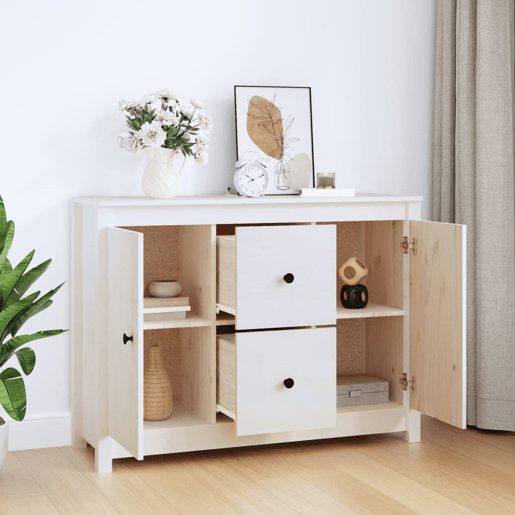vidaXL Aparador 100x35x74 cm madeira de pinho maciça branco vidaXL Aparador 100x35x74 cm madeira de pinho maciça branco