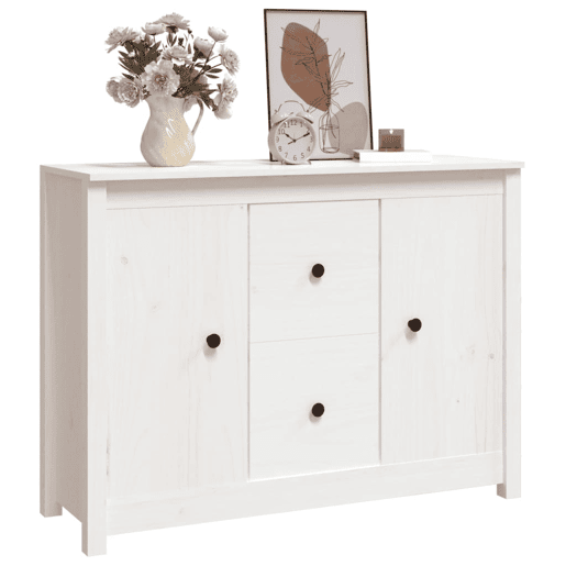 vidaXL Aparador 100x35x74 cm madeira de pinho maciça branco vidaXL Aparador 100x35x74 cm madeira de pinho maciça branco