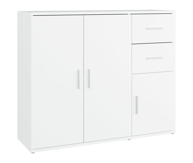 Vidaxl aparador de madera contrachapada blanco 91x29,5x75 cm