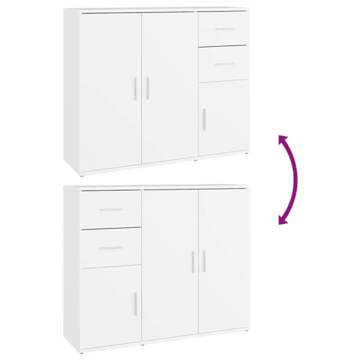 vidaXL Aparador 91x29,5x75 cm derivados de madeira branco