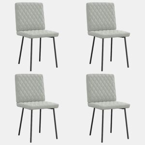 vidaXL Cadeiras de jantar 4 pcs veludo cinzento-claro