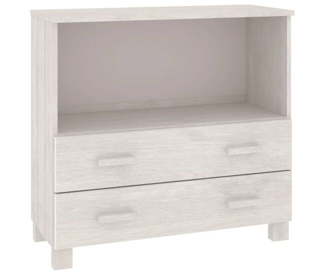 Vidaxl aparador hamar madera maciza de pino blanca 85x35x80 cm